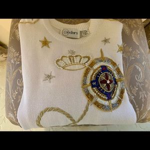 Sailing Sweater! Nautical Beaded Sweater